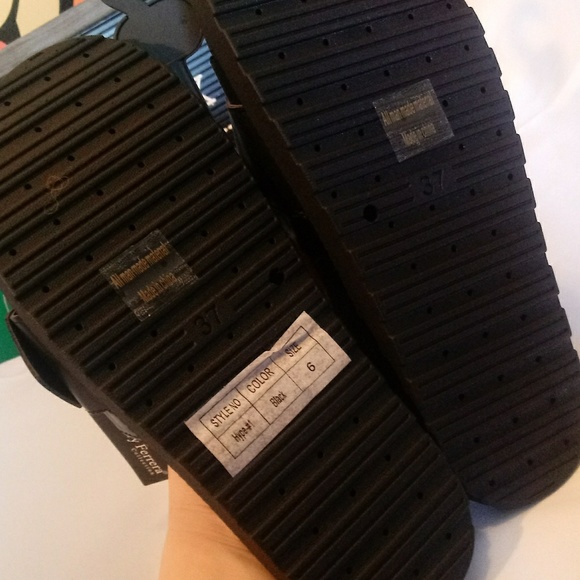 SOLD  Henry Ferrera Black Buckle Slide Sandals 6 - Picture 6 of 8